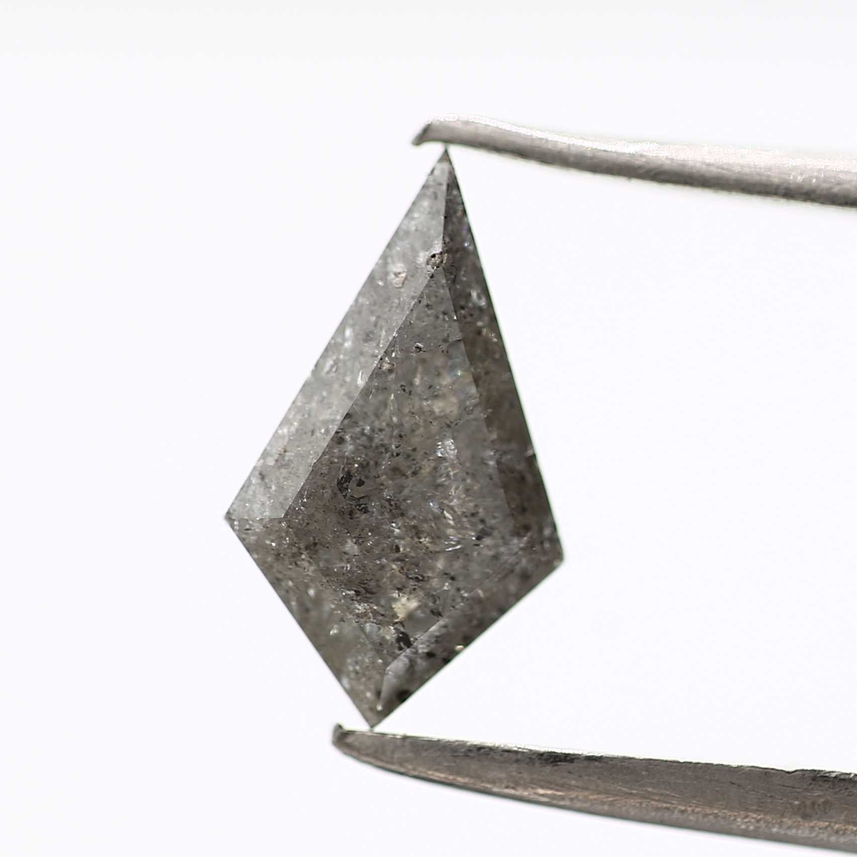 salt and pepper diamond ! 1.15 Ct 10.65 x 6.20 x 3.10 MM natural gray shield loose diamond for engagement ring for her