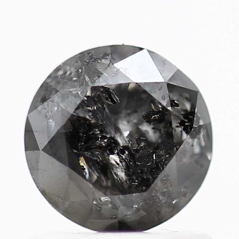 1 Carat Salt and Pepper Diamond Dark Gray Round Brilliant Cut Natural Loose Diamond