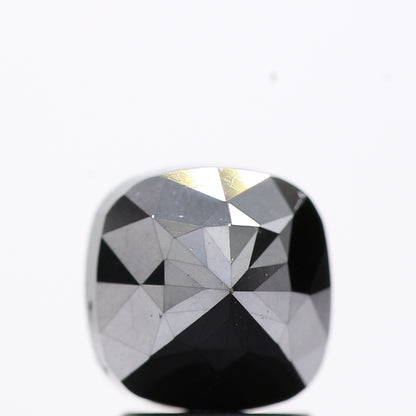 2.04 Ct Natural Black Cushion Single Cut Loose Diamond for Jewelery