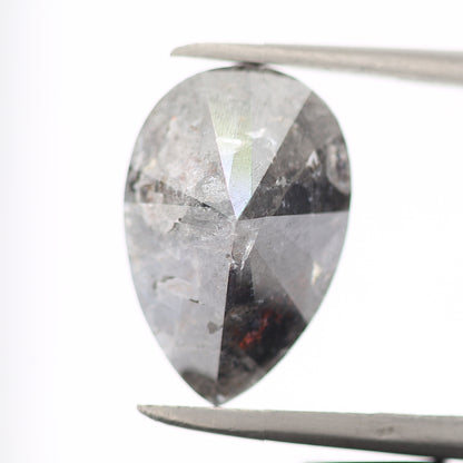 Salt and Pepper Diamond Fancy Gray Color 3.88 CT 12.50 x 8.30 x 5.30 MM Pear Cut Diamond! Natural Loose Diamond ! Christmas Gift for Her