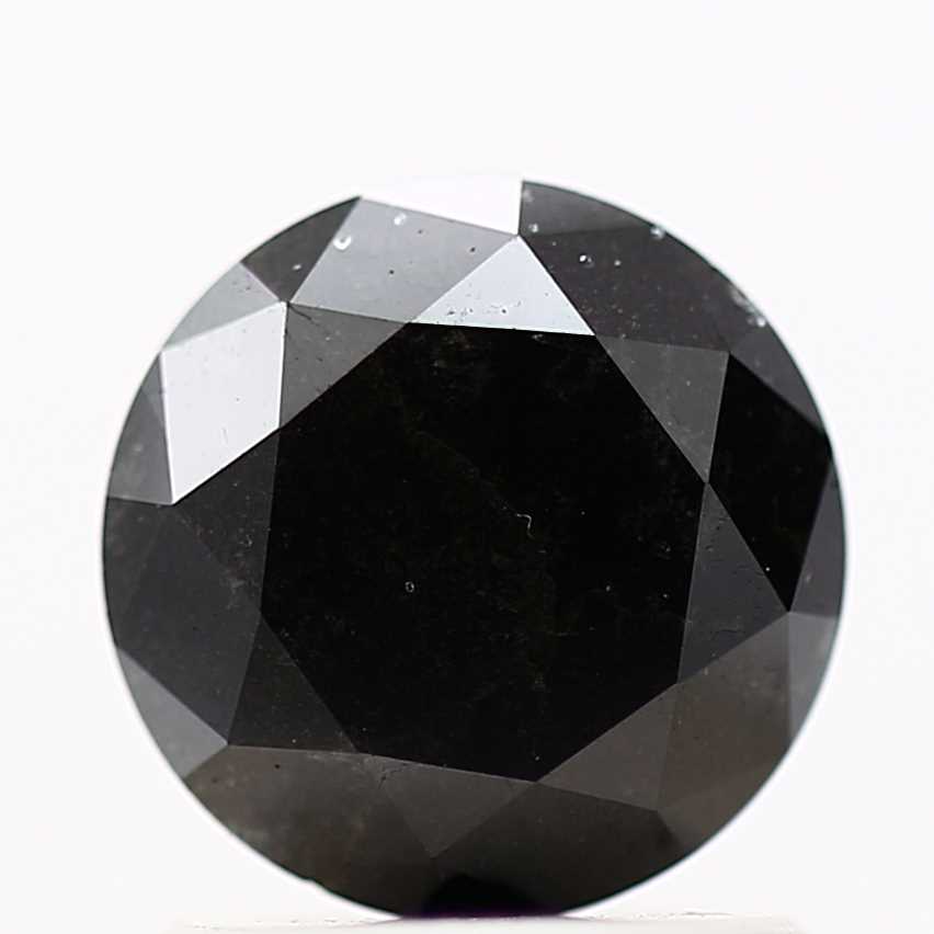 1.10 Carat Fancy Black Round Brilliant Cut Natural Loose Diamond