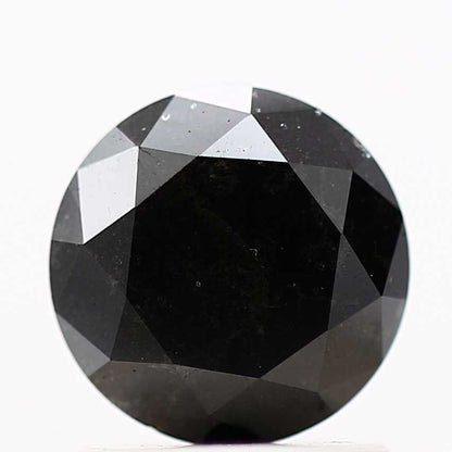 1.10 Carat Fancy Black Round Brilliant Cut Natural Loose Diamond