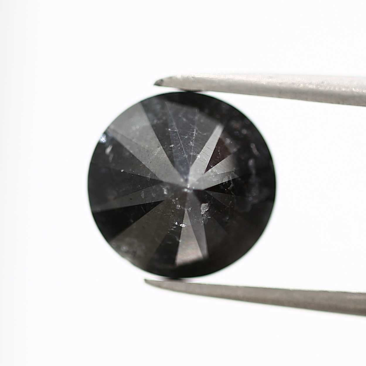 3.50 Carat Fancy Black Round Brilliant Cut Natural Loose Diamond