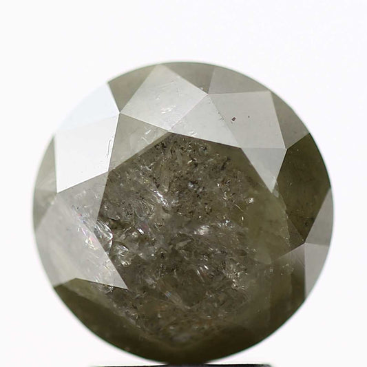 3.42 Carat Salt and Pepper Diamond Gray Round Brilliant Cut Natural Loose Diamond