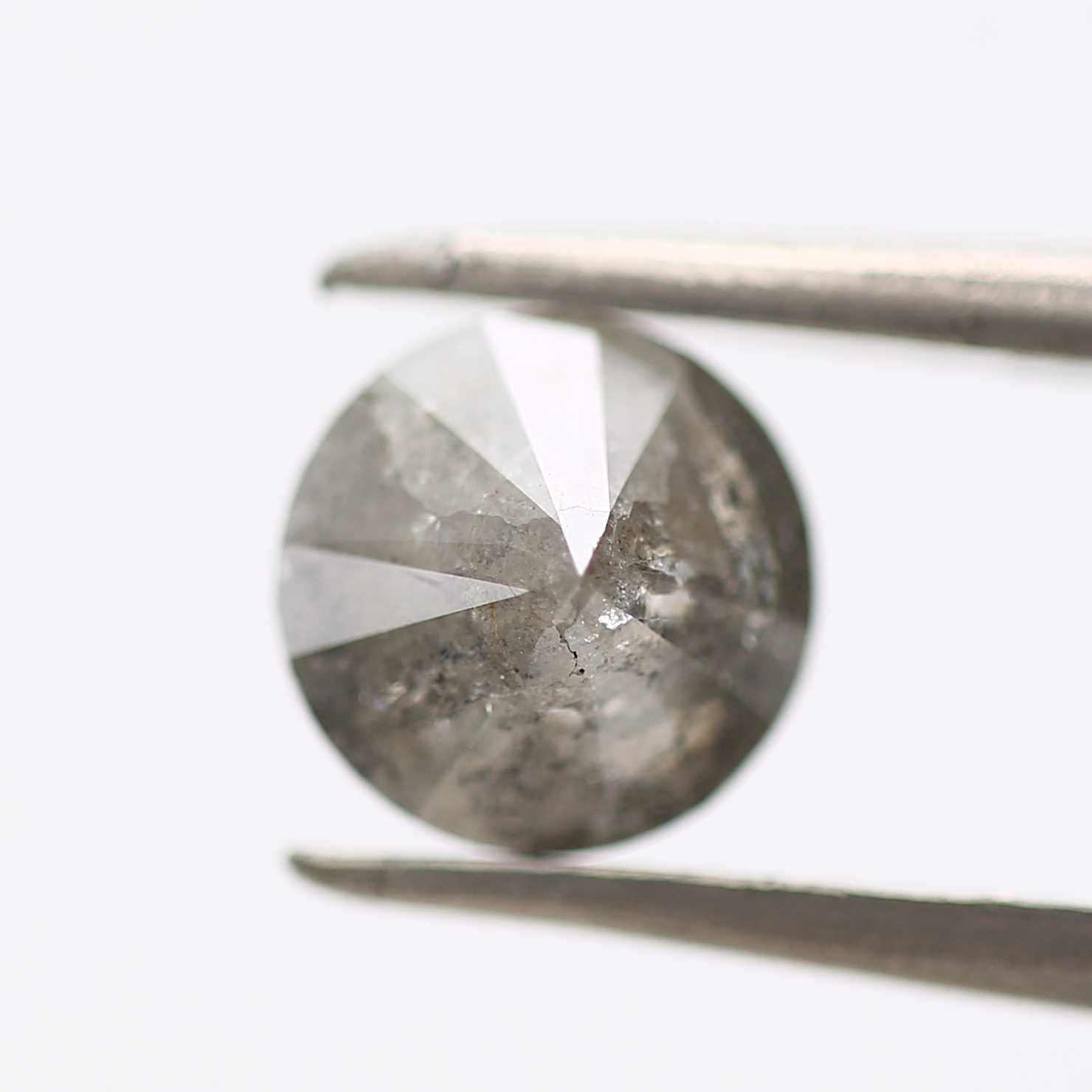 1.20 Carat Salt and Pepper Diamond Round Gray Brilliant Cut Natural Loose Diamond