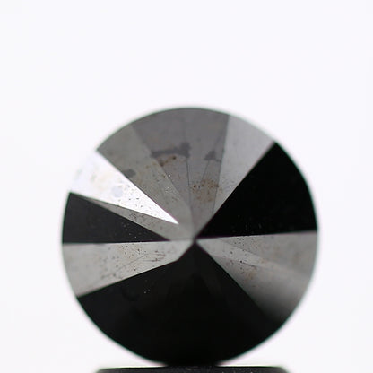 1.88 Carat Fancy Black Round Brilliant Cut Natural Loose Diamond