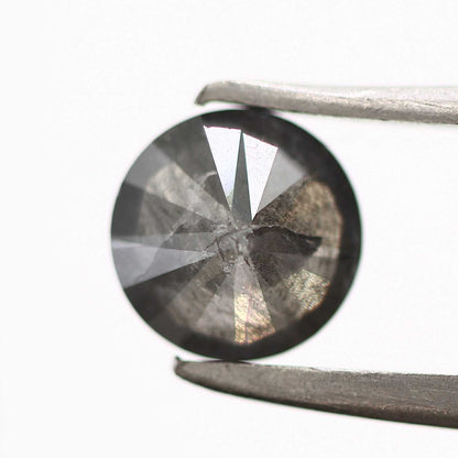 0.81 Carat Salt and Pepper Gray Fancy Round Brilliant Cut Natural Loose Diamond