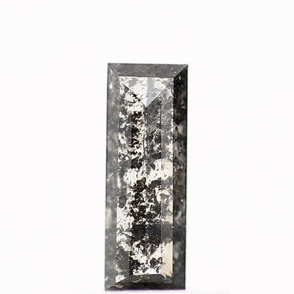 salt and pepper diamond ! 0.42 Ct 7.57 x 2.75 x 1.59 mm natural gray baguette loose diamond for engagement ring for her