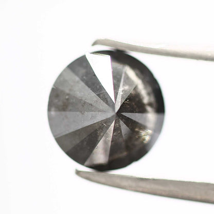Salt And Pepper Diamond Fancy Gray Color 1.44 CT 7.25 x 4.45 MM Round Brilliant Cut Diamond ! Natural Loose Diamond ! Christmas Gift for Her