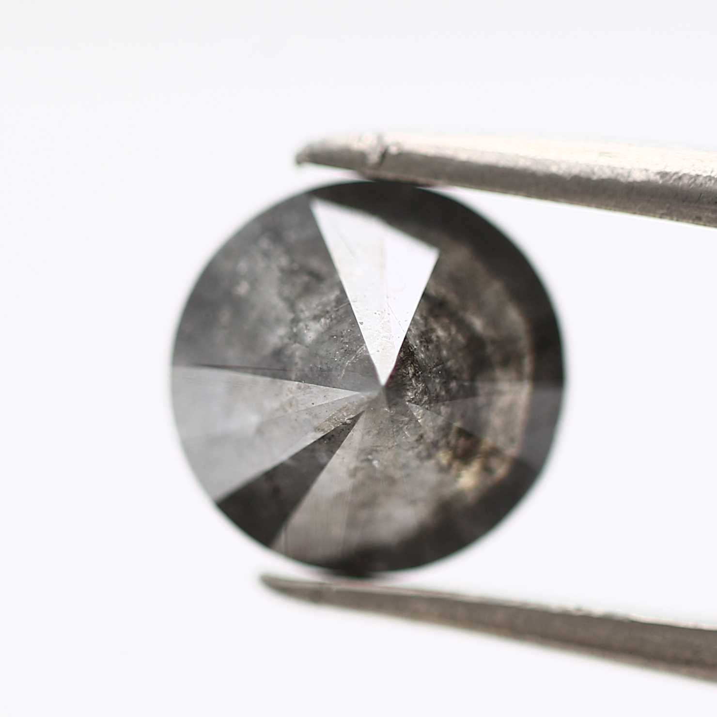 1.37 Carat Salt and Pepper Gray Fancy Round Brilliant Cut Natural Loose Diamond