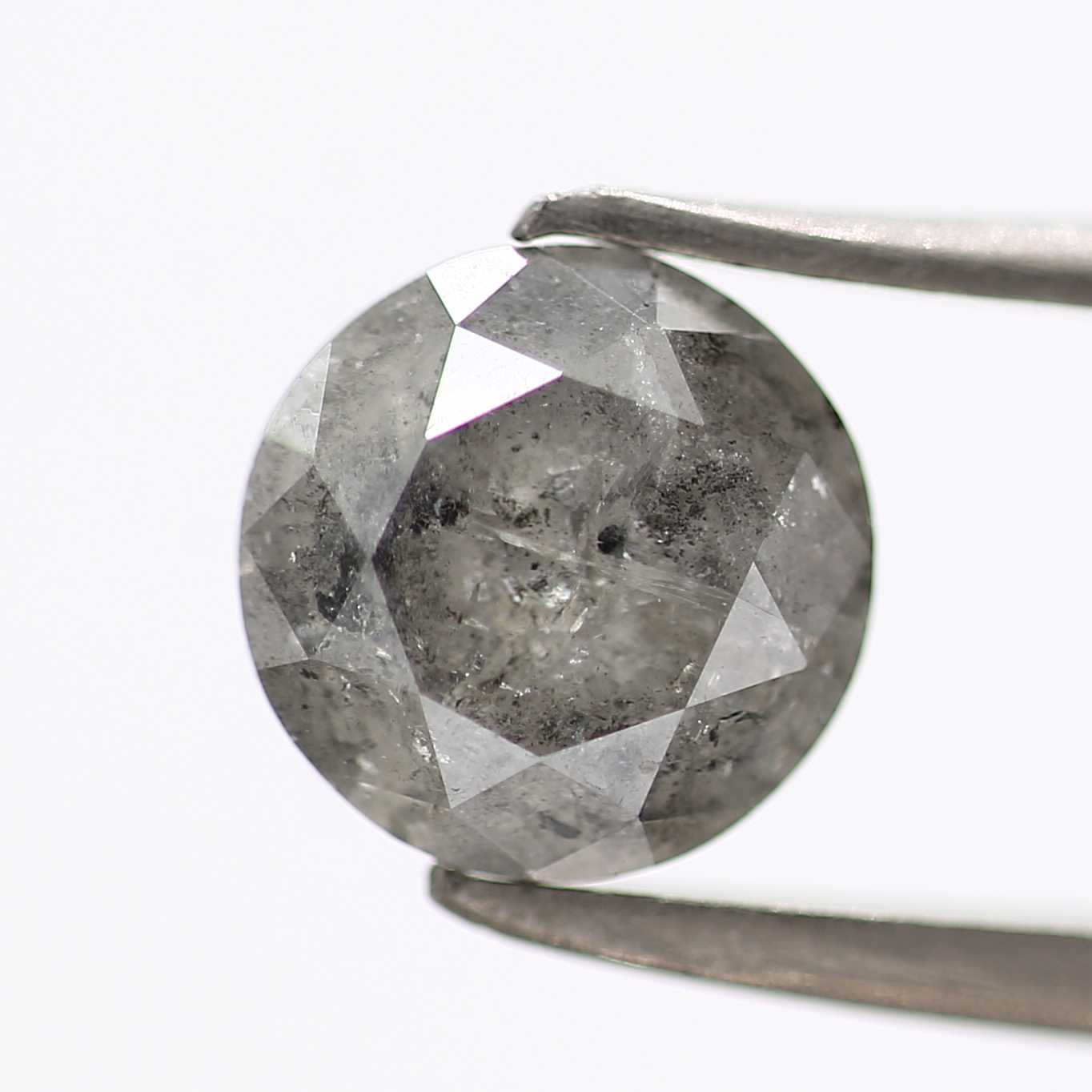 1.48 Carat Salt and Pepper Diamond Gray Round Brilliant Cut Natural Loose Diamond