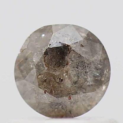 0.44 Carat Salt and Pepper Diamond Gray Round Brilliant Cut Natural Loose Diamond