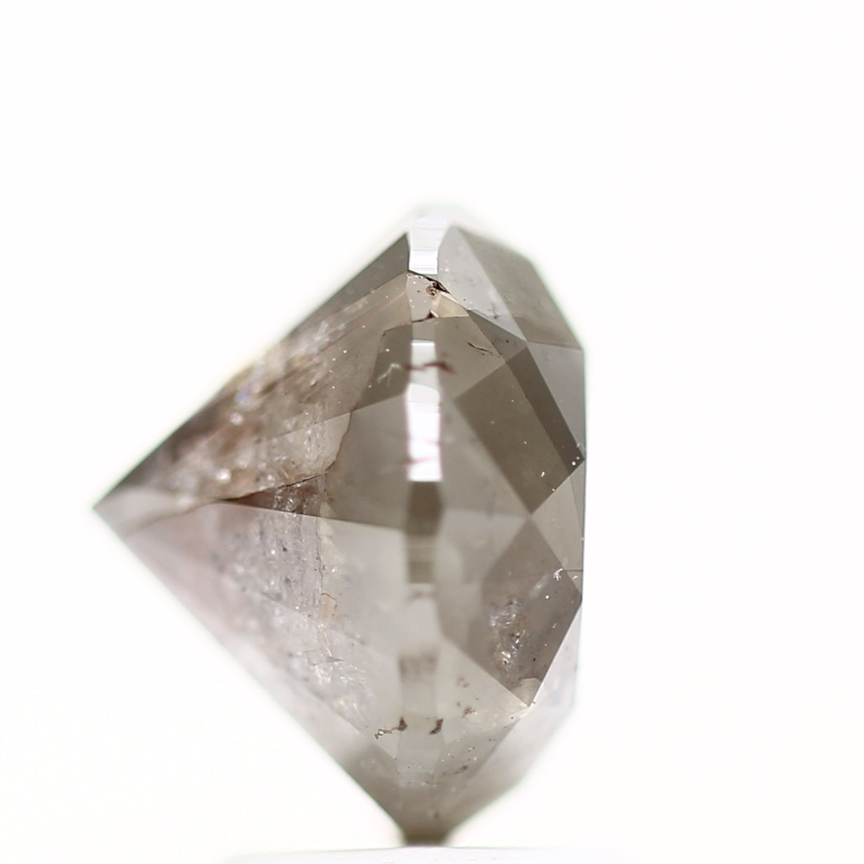3.54 Carat Gray Rustic Round Shape Brilliant Cut Natural Loose Diamond