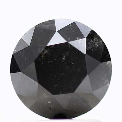 1.42 Carat Fancy Black Round Shape Brilliant Cut Natural Loose Diamond