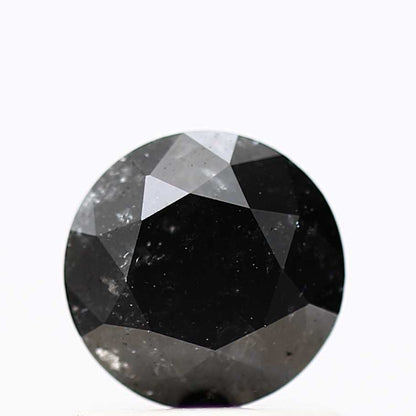 0.79 Carat Fancy Black Round Shape Brilliant Cut Natural Loose Diamond