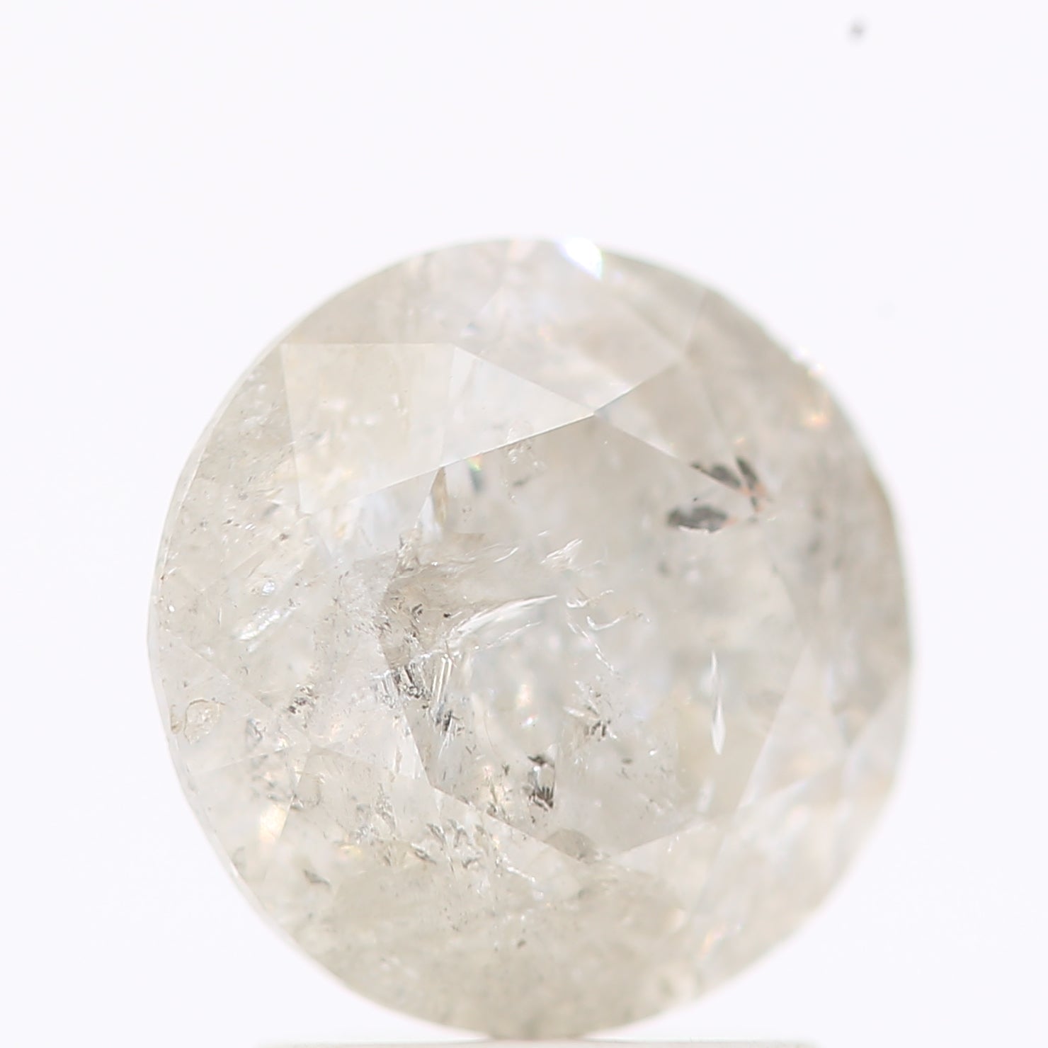 Natural Loose Round Salt And Pepper Diamond Fancy Grey Color 2.00 CT 7.80 X 5.08 MM Round Brilliant Cut Diamond ! Christmas Gift for Her