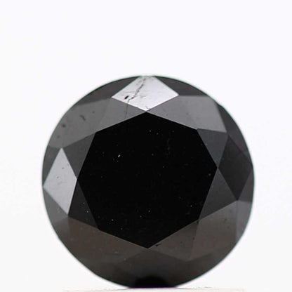 1.08 Carat Fancy Black Round Brilliant Cut Natural Loose Diamond