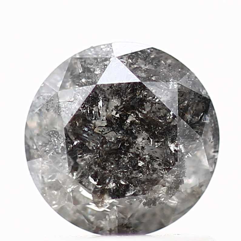 Salt and Pepper Diamond Fancy Gray Color 0.80 CT 6.15 x 3.30 MM Round Brilliant Cut Diamond! Natural Loose Diamond ! Christmas Gift for Her
