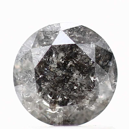 Salt and Pepper Diamond Fancy Gray Color 0.80 CT 6.15 x 3.30 MM Round Brilliant Cut Diamond! Natural Loose Diamond ! Christmas Gift for Her