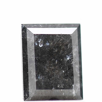 salt and pepper diamond ! 1.36 Ct 6.94 x 5.43 x 3.44 mm natural gray baguette loose diamond for engagement ring for her