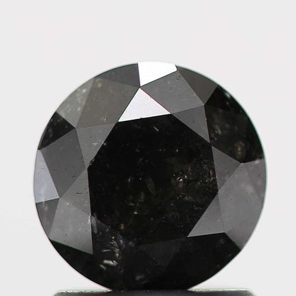 1.08 Carat Fancy Black Round Brilliant Cut Natural Loose Diamond