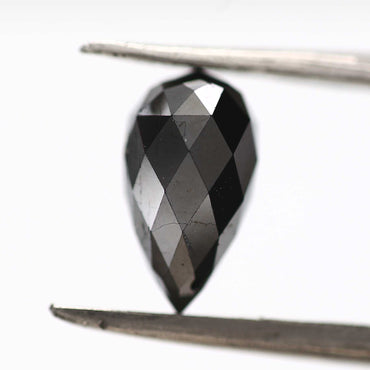 2.35 ct Natural Black Tear Drops Loose Diamond Beads for Jewelry