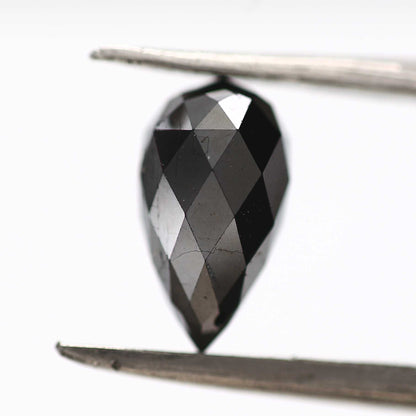 2.35 ct Natural Black Tear Drops Loose Diamond Beads for Jewelry