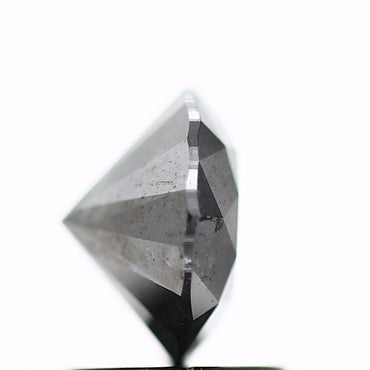 1.36 Carat Fancy Black Round Brilliant Cut Natural Loose Diamond