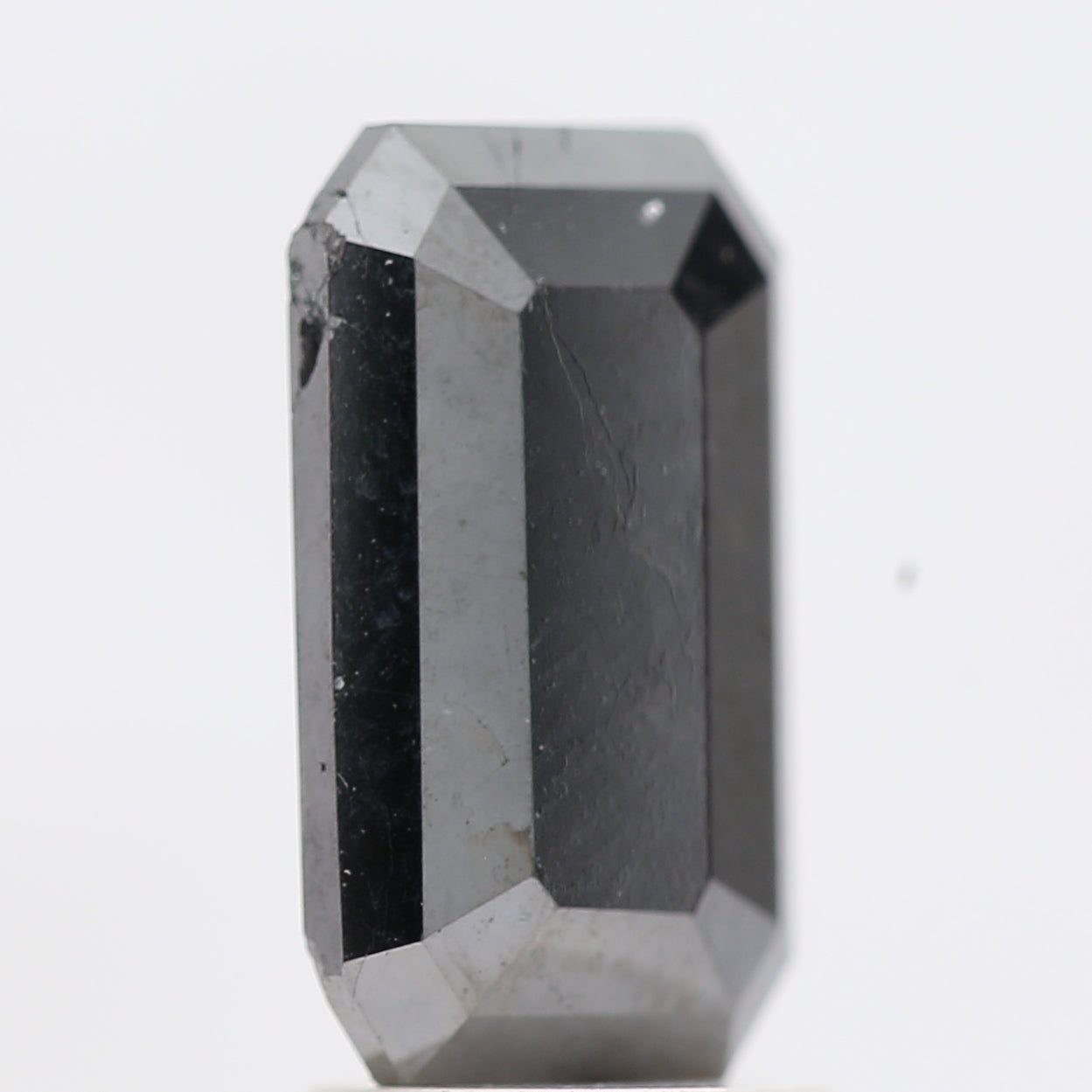 2.46 Ct Natural Black Emerald Full Cut Loose Diamond for Jewelery