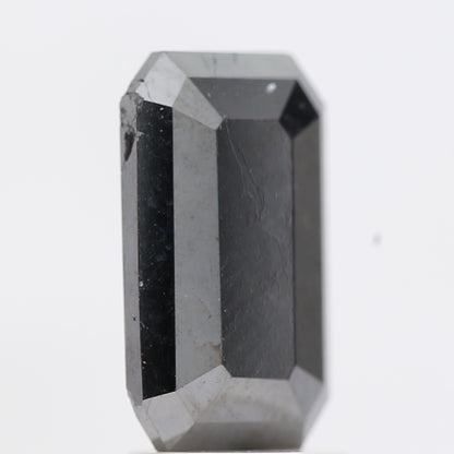 2.46 Ct Natural Black Emerald Full Cut Loose Diamond for Jewelery