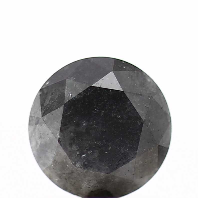 0.82 Carat Fancy Black Round Shape Brilliant Cut Natural Loose Diamond