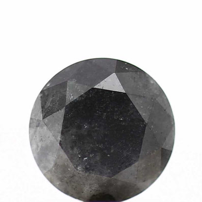 0.82 Carat Fancy Black Round Shape Brilliant Cut Natural Loose Diamond