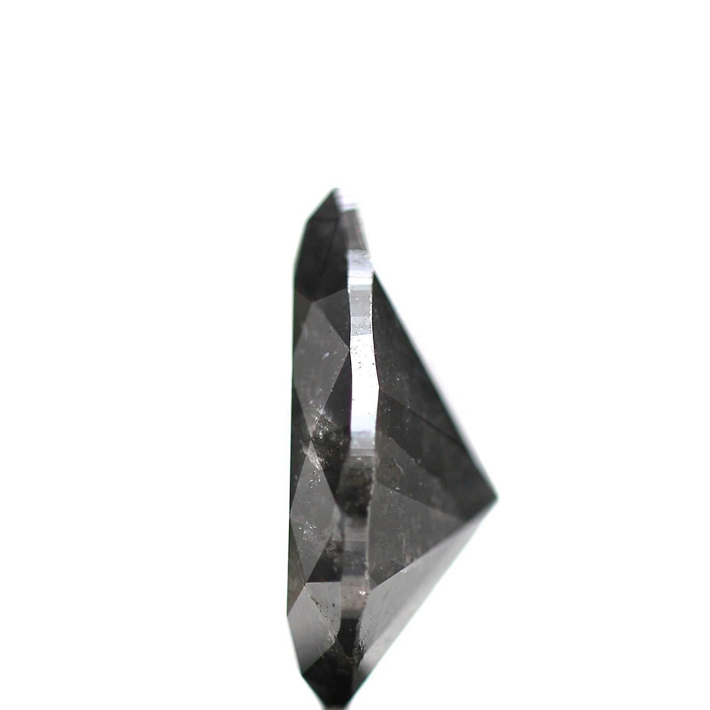 4.44 ct Salt And Pepper Pear Full Cut Diamond Black Color 13.40 mm
