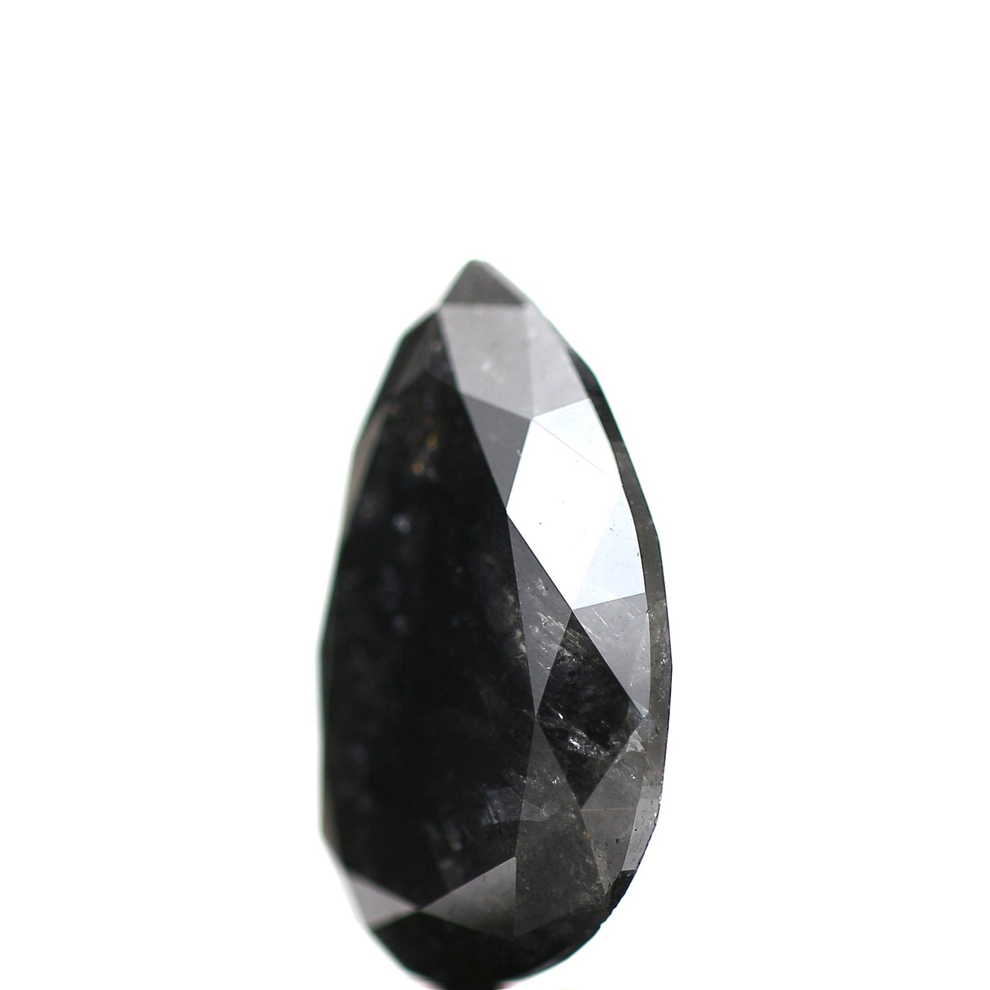 4.44 ct Salt And Pepper Pear Full Cut Diamond Black Color 13.40 mm