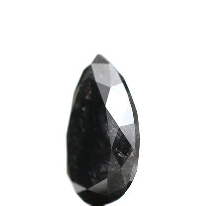 4.44 ct Salt And Pepper Pear Full Cut Diamond Black Color 13.40 mm