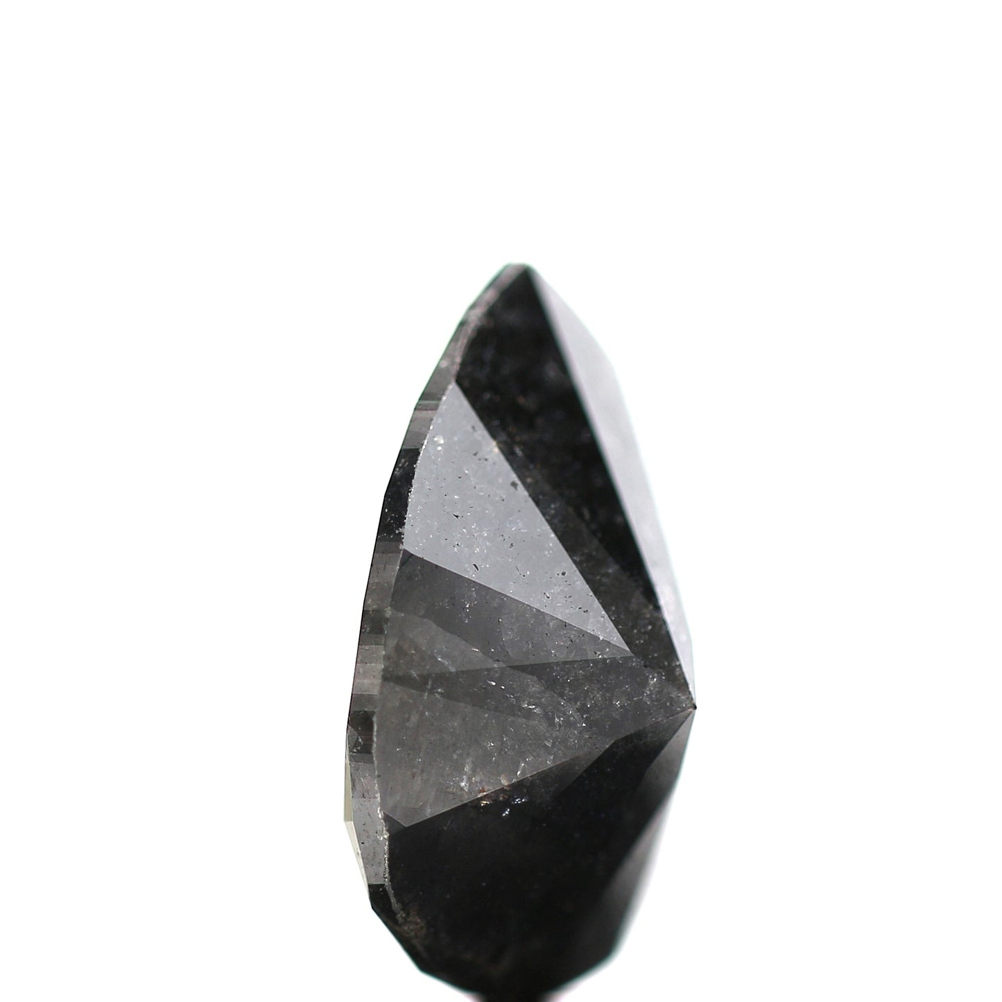 4.44 ct Salt And Pepper Pear Full Cut Diamond Black Color 13.40 mm