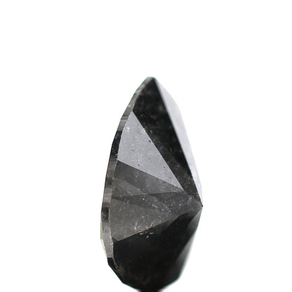 4.44 ct Salt And Pepper Pear Full Cut Diamond Black Color 13.40 mm