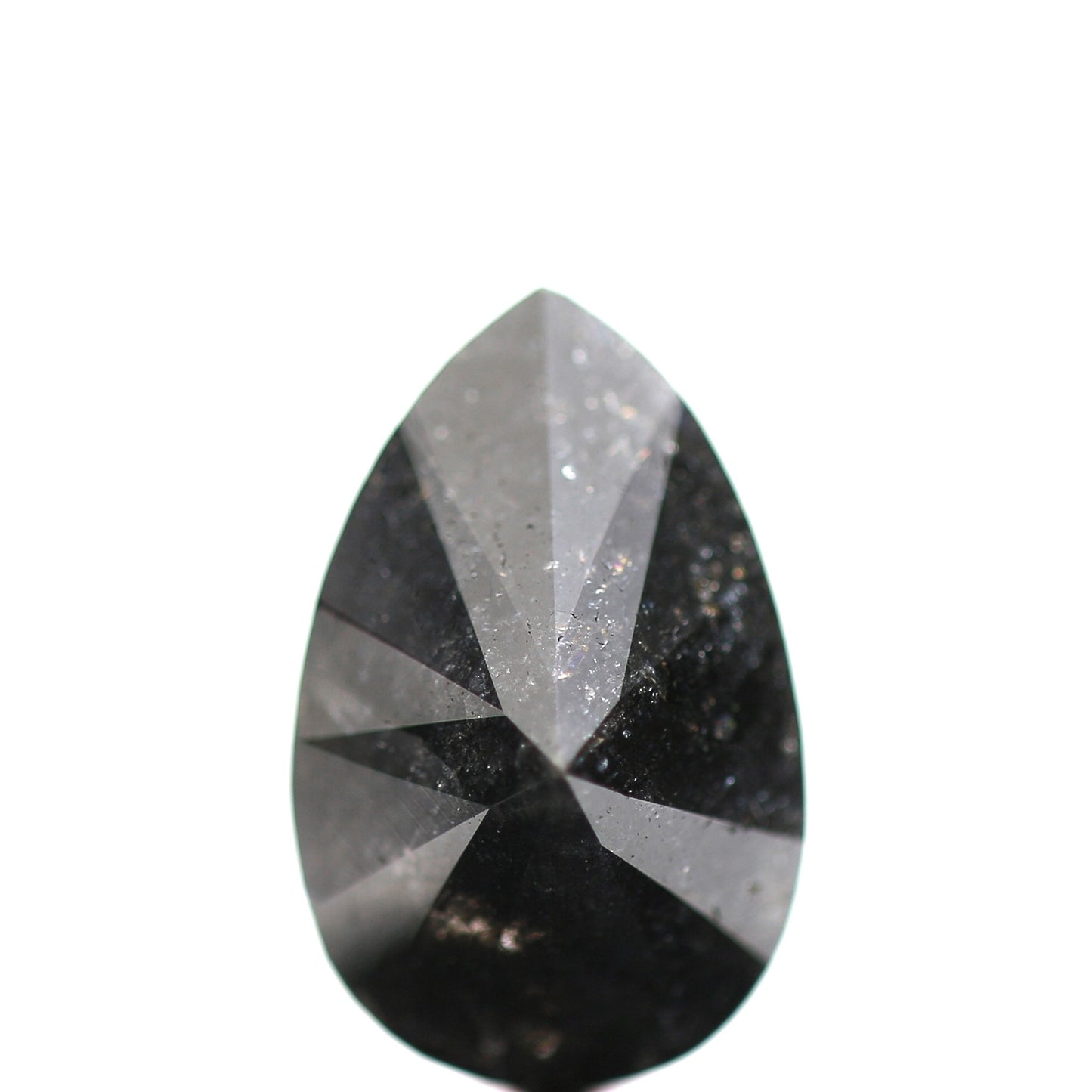 4.44 ct Salt And Pepper Pear Full Cut Diamond Black Color 13.40 mm