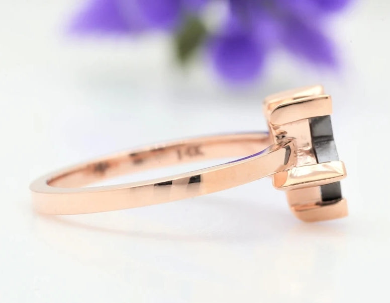 Salt and Pepper Diamond Ring ! Natural Star Cut Diamond Ring ! Natural Diamond For Engagement Ring ! Gift For Her ! Anniversary Ring