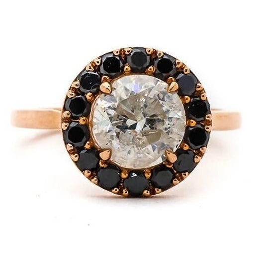 3.31 Ct White Round Engagement Diamond Ring, 14K Gold Ring, White Round Diamond Wedding Ring, Gift For Her