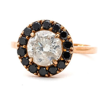 3.31 Ct White Round Engagement Diamond Ring, 14K Gold Ring, White Round Diamond Wedding Ring, Gift For Her