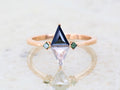 Salt and Pepper Diamond Ring / Art Deco Engagement Ring / Triangle Diamond Ring / Art Deco Triangle Ring / Art Deco Diamond Ring