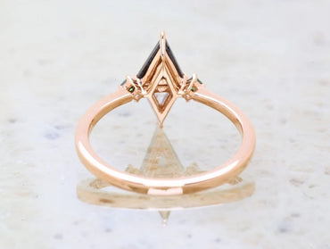 Salt and Pepper Diamond Ring / Art Deco Engagement Ring / Triangle Diamond Ring / Art Deco Triangle Ring / Art Deco Diamond Ring