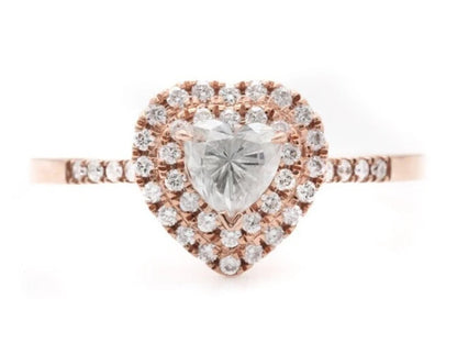 Heart Cut Diamond Engagement Ring ! Natural White Color Diamond ! Natural Diamond For Anniversary Ring ! Gift For Her ! Diamond Ring