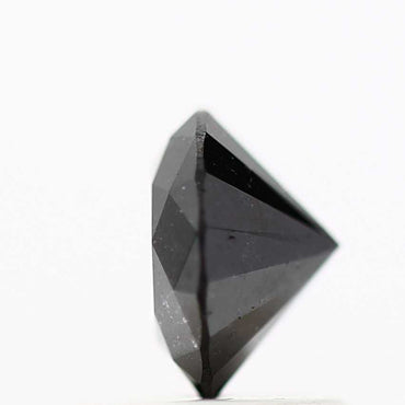 0.85 Carat Salt and Pepper Fancy Black Round Brilliant Cut Natural Loose Diamond