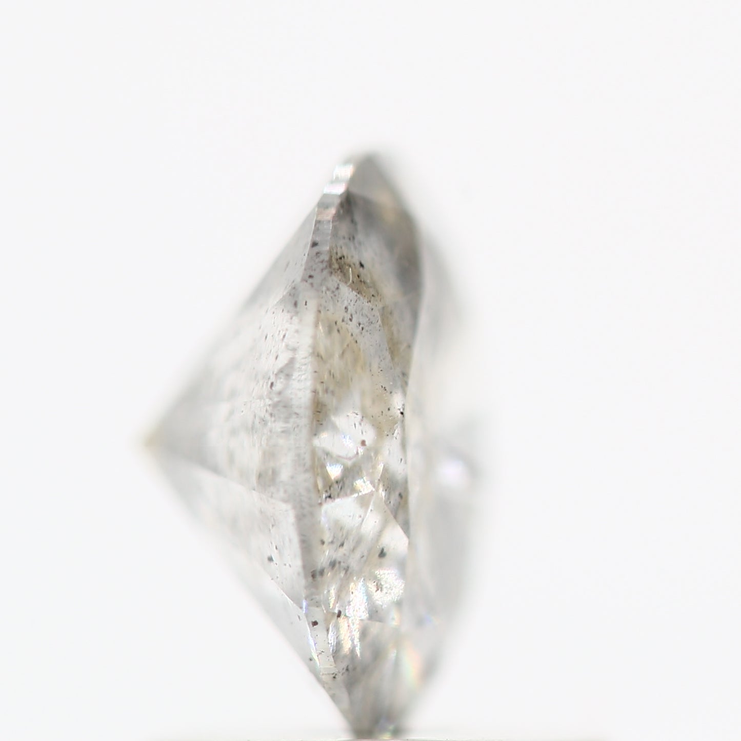 Salt And Pepper Diamond Fancy Gray Color 1.20 CT 7.10 x 3.80 MM Round Brilliant Cut Diamond ! Natural Loose Diamond ! Christmas Gift for Her