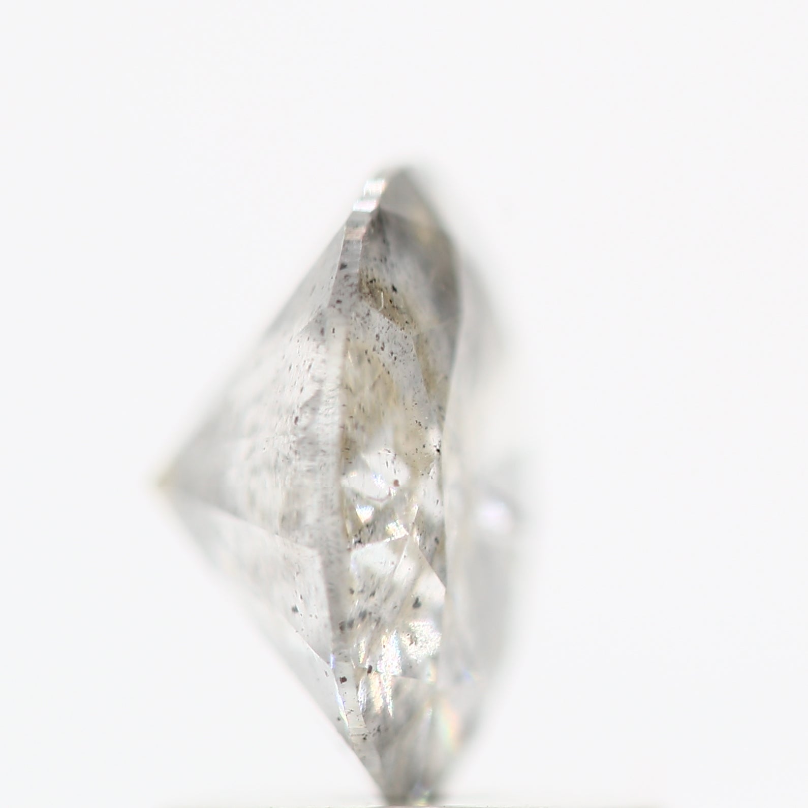 Salt And Pepper Diamond Fancy Gray Color 1.20 CT 7.10 x 3.80 MM Round Brilliant Cut Diamond ! Natural Loose Diamond ! Christmas Gift for Her