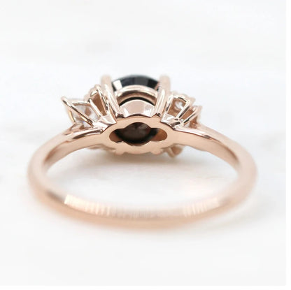 Round Diamond Engagement Ring ! Natural Black Color Diamond Anniversary Ring ! Gift For Her