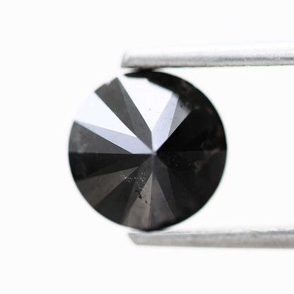 1.57 Carat Fancy Black Round Shape Brilliant Cut Natural Loose Diamond