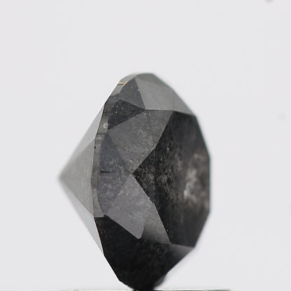 Salt And Pepper Diamond Fancy Gray Color 1.32 CT 6.70 x 4.60 MM Round Brilliant Cut Diamond ! Natural Loose Diamond ! Christmas Gift for Her
